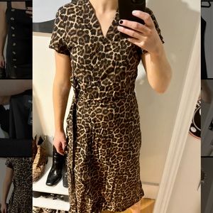 Leopard wrap dress